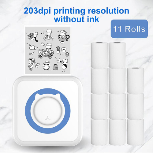 (As show, One size) All-in-one Photo Printer Multifunction Portable Printer Wireless Instant Mini Printer Support BT Con 1