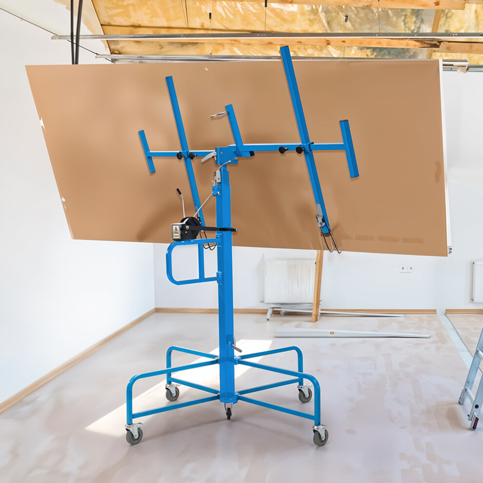 (Blue) Heavy Duty Plasterboard Lift Panel Hoist with Wheels