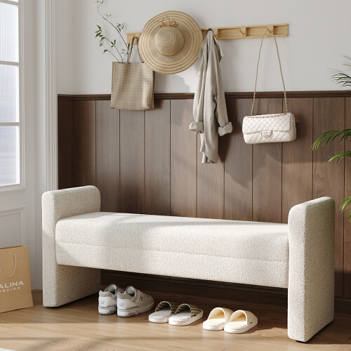 Living And Home Teddy Upholstered H-Shaped Bench 1