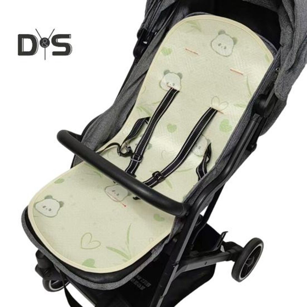 (as the picture, A Panda) Universal Stroller Mat Breathable Baby Stroller Cover Harness Protectors Cartoon Pattern Cooling Mat for Strollers Summer Use