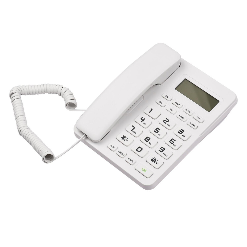 (, One Size) Desktop Corded Landline Phone Fixed Telephone Big Button For Elderly Seniors Phone With Lcd Display White 6909775558829