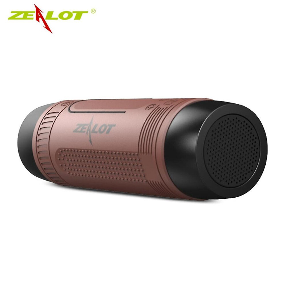 (As Show, One Size) Zealot S1 Portable Bluetooth Speaker Wireless Bicycle Speaker Fm Radio Outdoor Waterproof Boom Brown 6909775621189