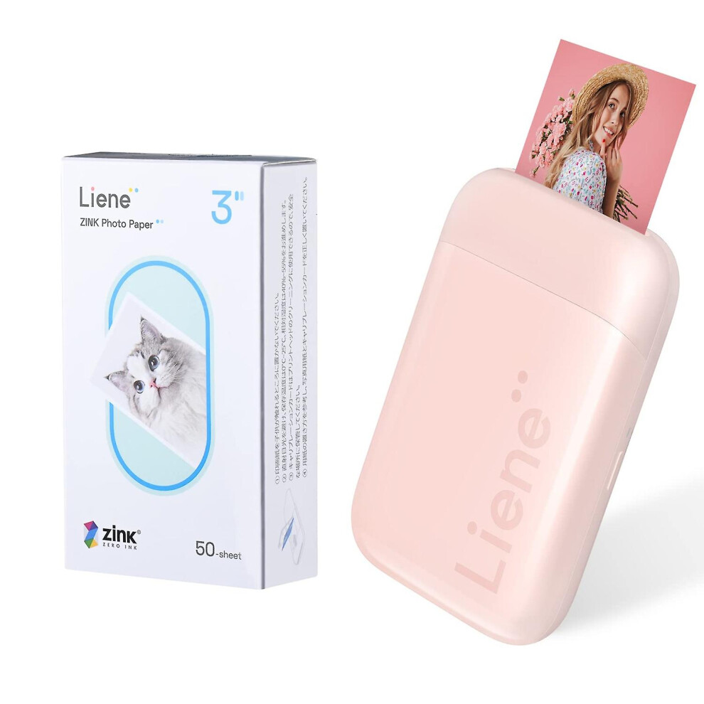 (, One Size) Liene Kiwi 2X3 Inch Mini Photo Printer Wireless Smartphone Instant Picture Printer With 50Pcs Zink T White 6909775579305