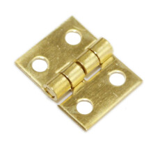 (As show, One size) 20Pcs Mini Brass Hinges 1/4in 4 Hole Folding Small Hinge with Screws for Doll Houses CabinetsGold