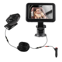 (As show, One size) Baby Car Monitor High Resolution Monitor Camera for Baby Rear Facing Seat 5 Inch Car Seat Mirror Dis