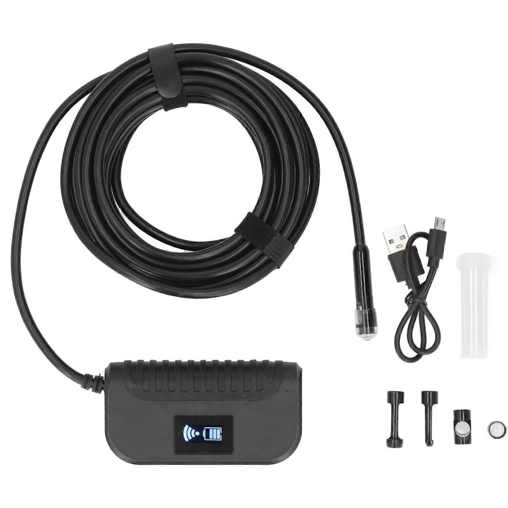 (As Show, One Size) Dual Lens Wifi Hd Endoscope 5M Wire Length Bendable Waterproof Borescope For Sewer Maintenance 6909775993095