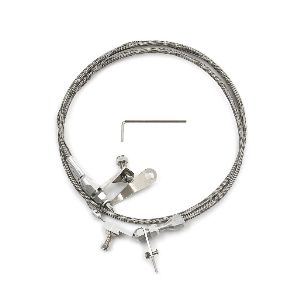 (As Show, One Size) Transmission Kickdown Cable Kit, Stainless Braided Kick Down Cable Transmission Detent Replacement F 6909775639788