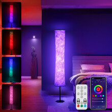 (As show, One size) Shineslay A C85-265V 11W Hexagon RGB Floor Lamp Standing Light Supported Wirelessly Connected/ Phone