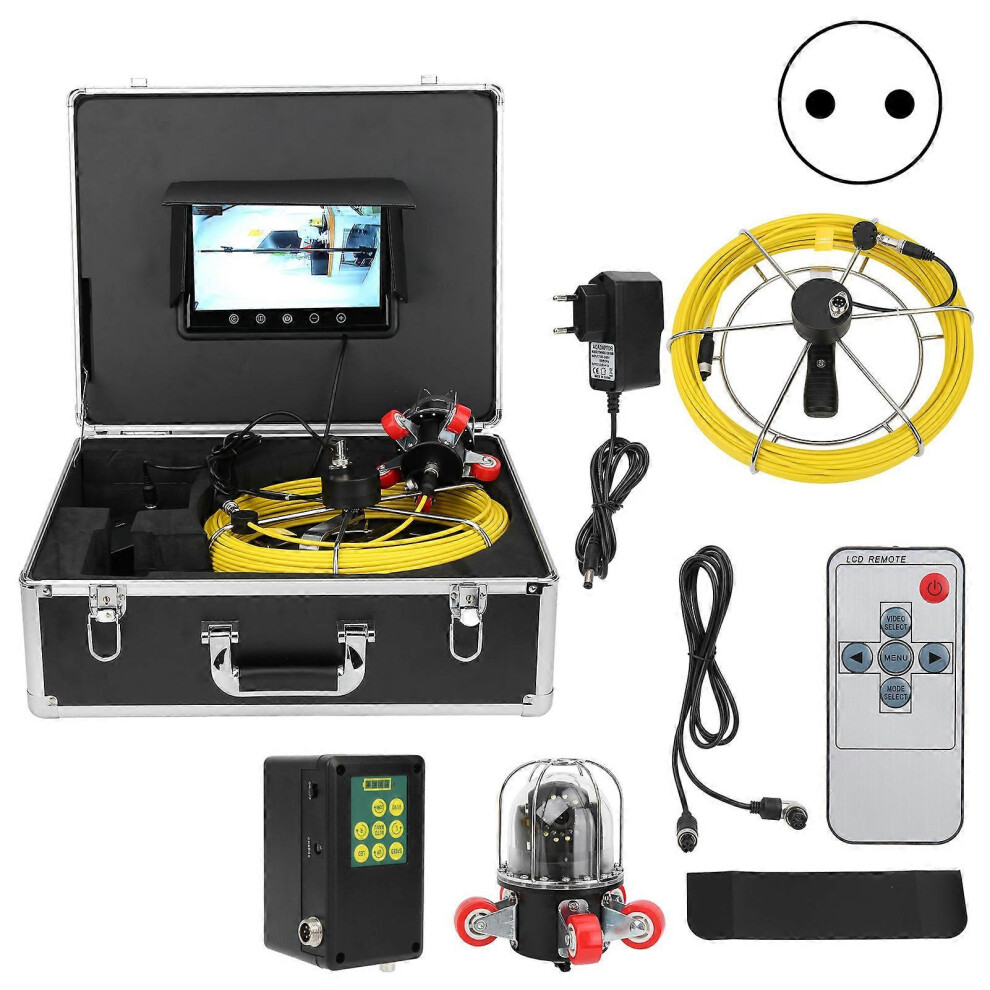 (As Show, One Size) 30M 9In Pipe Inspection Video Camera Drain Sewer Pipeline Industrial Endoscope Support Rotating Cameraeu Plug 100240V 6909775981276