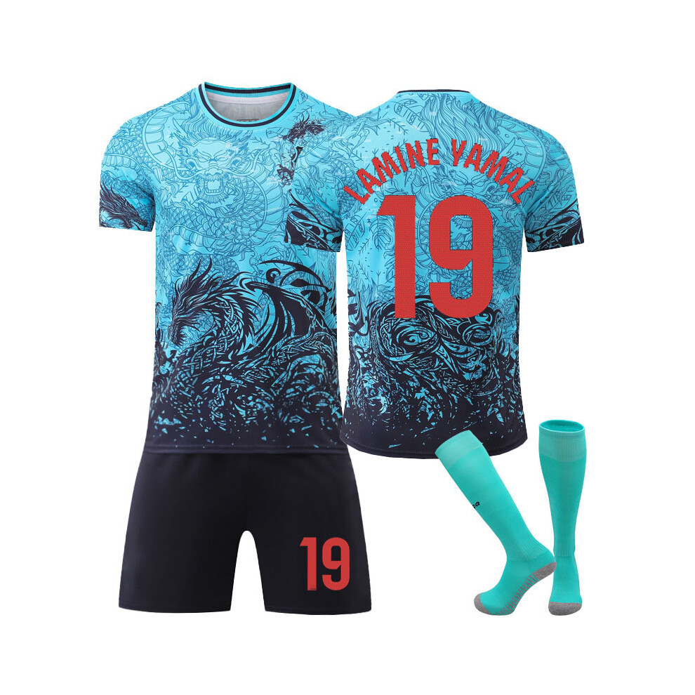(28) Boys Girls Lamine Yamal Fans Training Jersey Shorts Set Gift