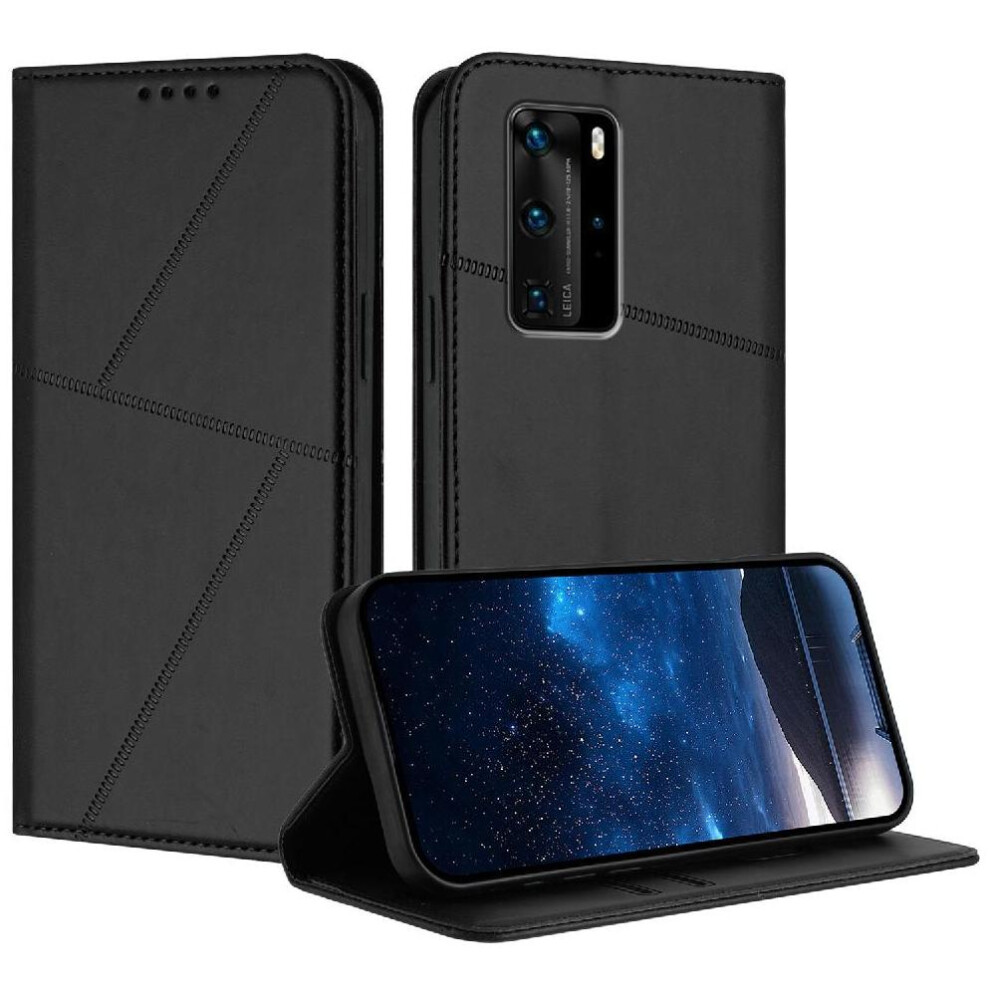 Photos - Case for Huawei P40 Pro Shockproof Cover with Card Slots and Kickstand Anti-fingerprint Matte Texture(Black)
