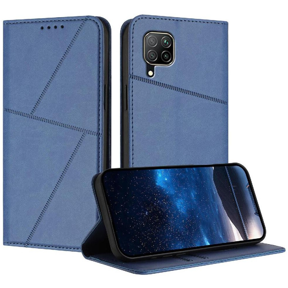 (Blue) Case For Huawei P40 Lite Shockproof Cover With Card Slots And Kickstand Anti-Fingerprint Matte Texture Blue 764563529193