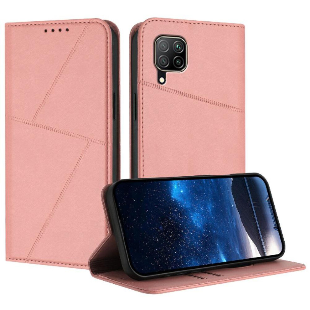 (Pink) Case For Huawei P40 Lite Shockproof Cover With Card Slots And Kickstand Anti-Fingerprint Matte Texture Pink 764563529261