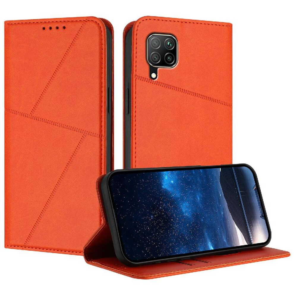 (Orange) Case For Huawei P40 Lite Shockproof Cover With Card Slots And Kickstand Anti-Fingerprint Matte Texture Orange 764563529230
