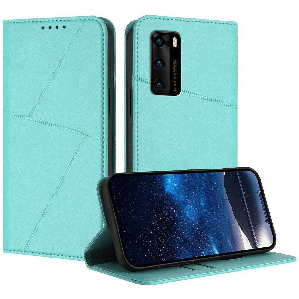 (Green) Case For Huawei P40 Anti-Fingerprint Matte Texture Shockproof Cover With Card Slots And Kickstand Green 764563529452