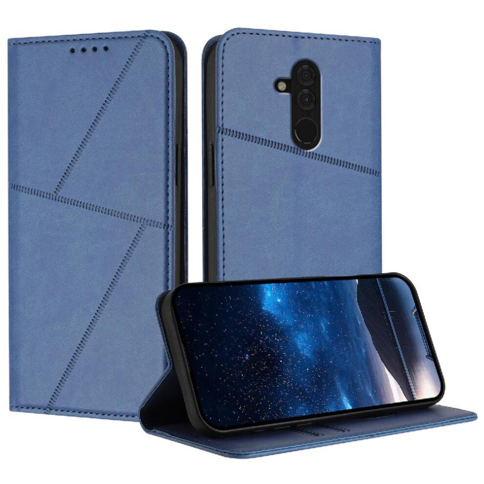 (Blue) Case For Huawei Mate 20 Lite Anti-Fingerprint Matte Texture Shockproof Cover With Card Slots And Kickstand Blue 764563529957