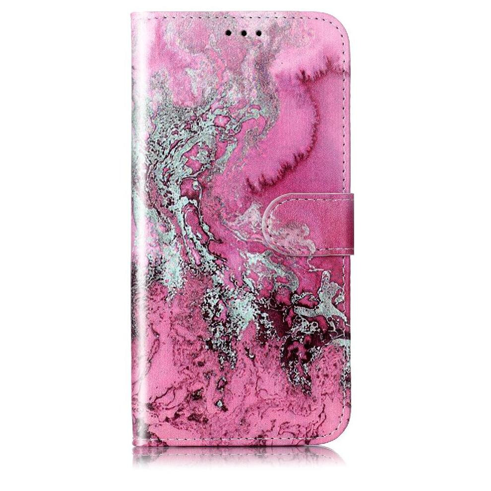 Photos - Case  Flip  for Samsung Galaxy A16 4g/5g Card Slots Holder Marble Pattern Pu Leather Wallet Full Protection Magnetic(Red)