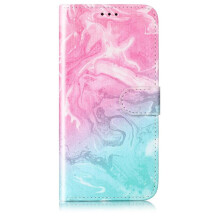 (Pink) Flip Case for Samsung Galaxy A16 4g/5g Card Slots Holder Marble Pattern Pu Leather Wallet Full Protection Magnetic