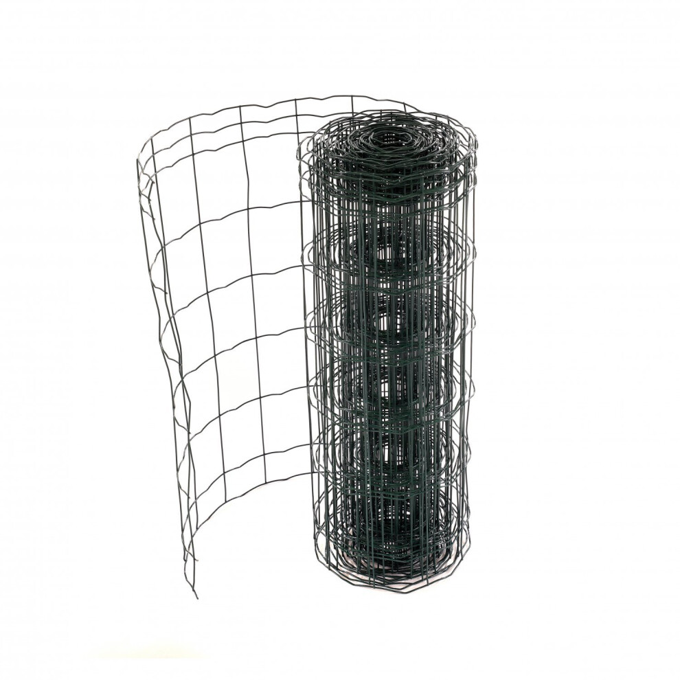 Oypla 0.6m x 10m Green PVC Coated Galvanised Steel Wire Mesh Stock Fencing Garden Euro Fence