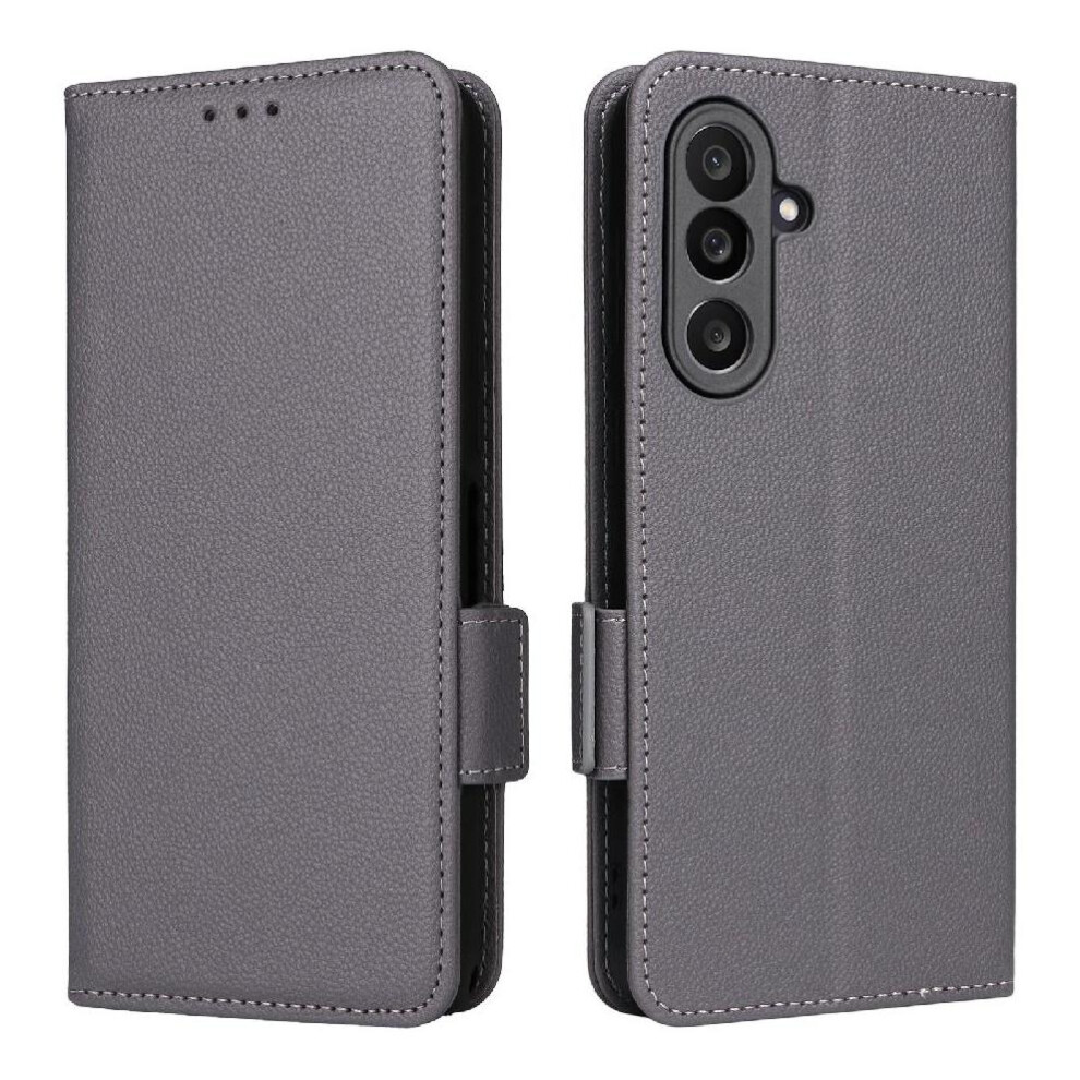( ) Flip Case For Samsung Galaxy M56 5G Side Buckle Pu Leather Magnetic Card Slots Holder Wallet Gray 764563531394
