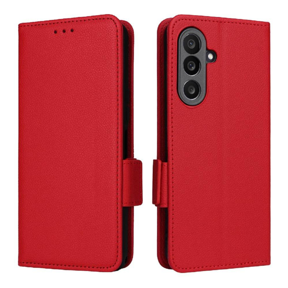 (Red) Flip Case For Samsung Galaxy M56 5G Side Buckle Pu Leather Magnetic Card Slots Holder Wallet Red 764563531387