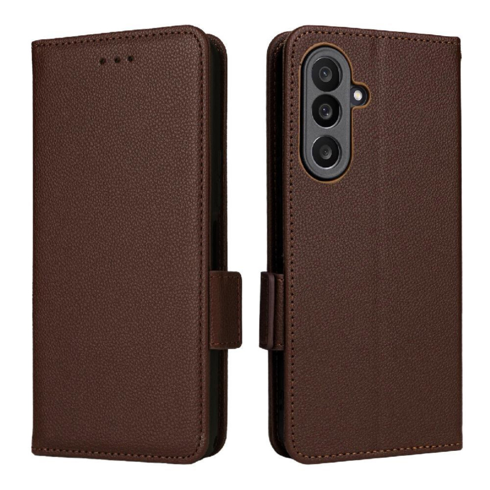 (Brown) Flip Case For Samsung Galaxy M56 5G Side Buckle Pu Leather Magnetic Card Slots Holder Wallet Brown 764563531424