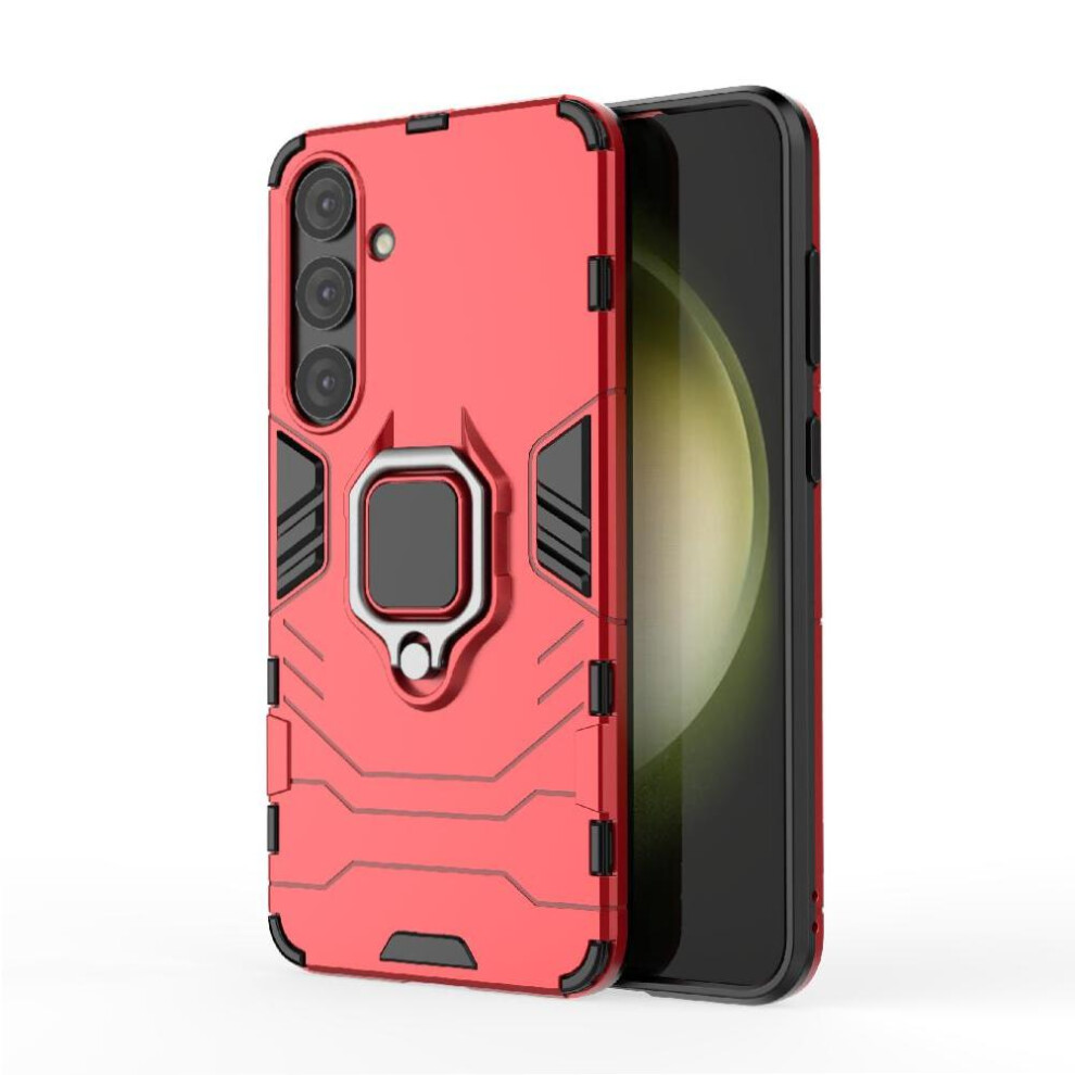 (Red) Case For Samsung Galaxy S25 Plus 360Rotating Ring Kickstand Military Drop Protection Shockproof Cover Red 764563531615