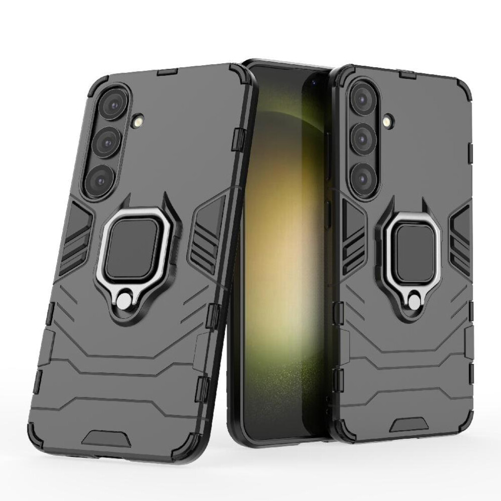 (Black) Case For Samsung Galaxy S25 Plus 360Rotating Ring Kickstand Military Drop Protection Shockproof Cover Black 764563531608