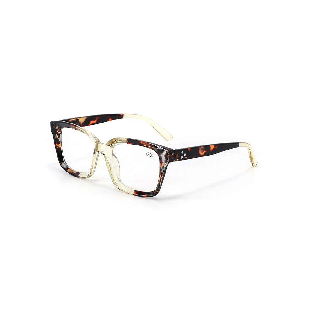 Yellow (, +2.5) Women Men Tinted Square Reading Glasses Blocking Readers +1.0 ~ +3.5