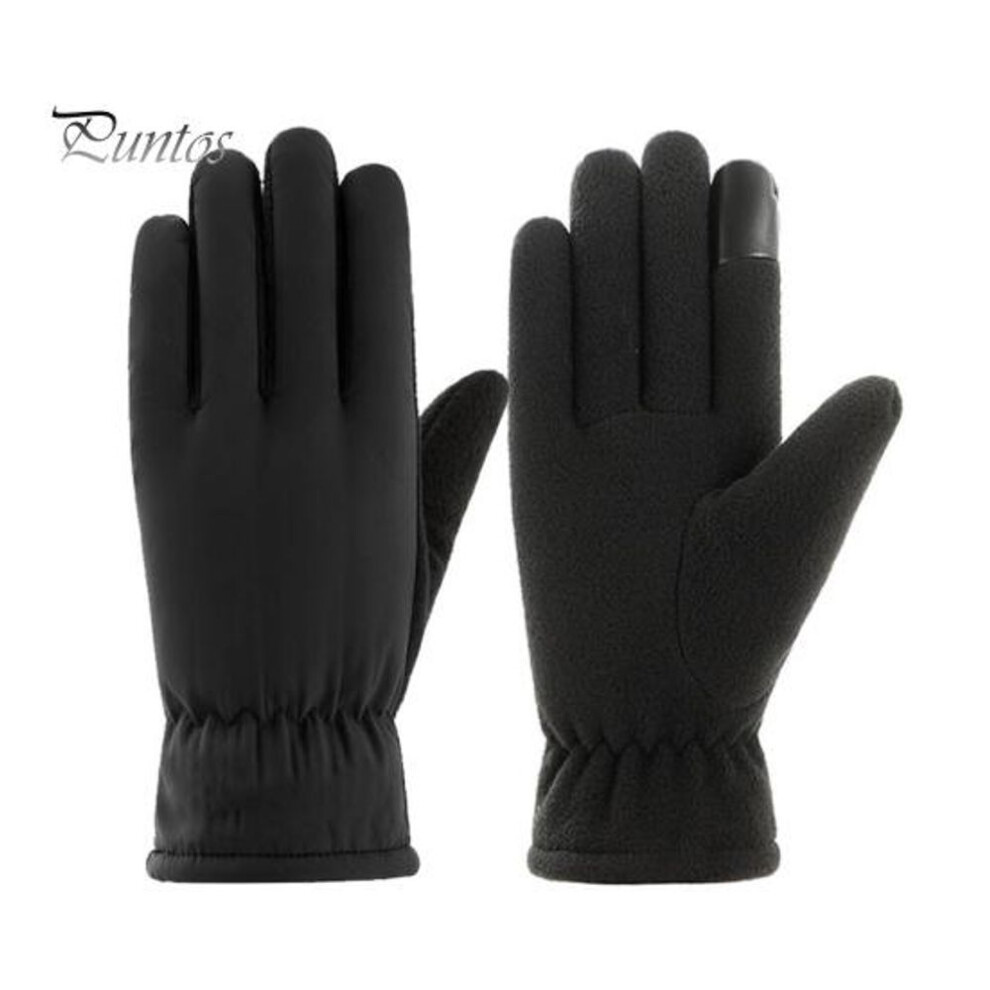 (black) 1 Pair Winter Cycling Gloves Warm Touchscreen Non-slip Windproof Waterproof Cold Weather Men Women Outdoor Motorcycle Riding Snow Skiing Gloves