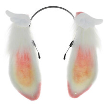 Cute Animal Ear Cute Hair Accessory Plush Ears Headpieces Adjustable Headband for Cosplay and Parties  White