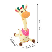 Giraffe Stuffed Animal Singing Plush Light up Educational Learning Toy Home Decoration for Ages 6-12 Months Girls Boys