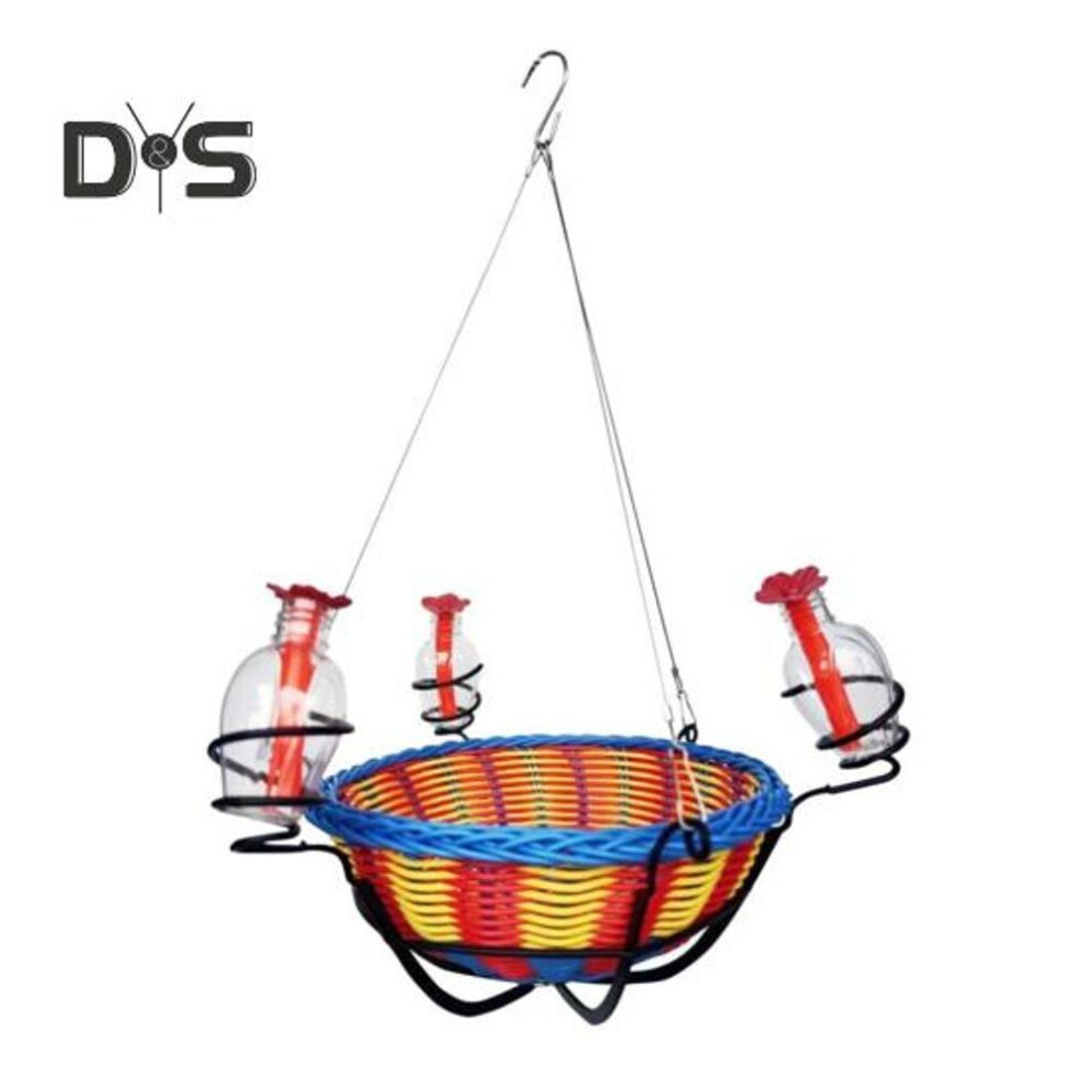 Hummingbird Feeder Creative Rattan Design Large Capacity Easy to Fill Simple Installation Outdoor Hanging Hummingbird Water Feeder