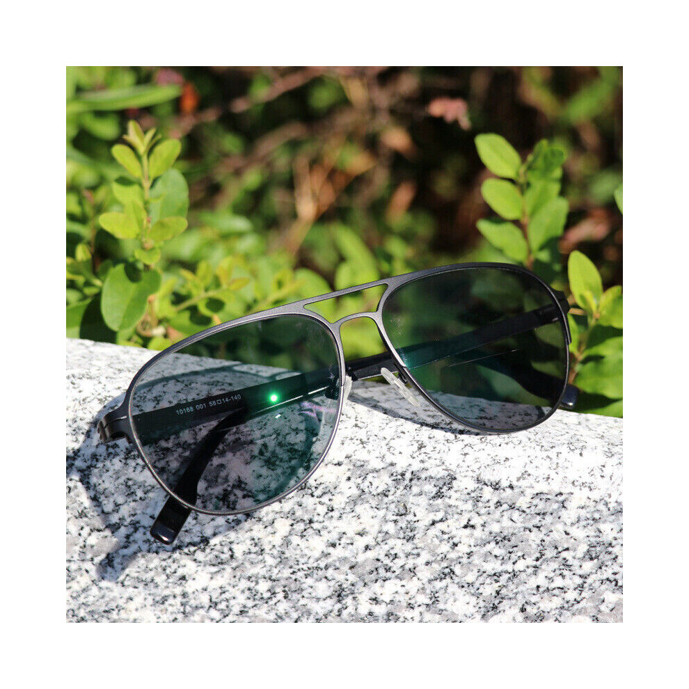Black (, +1.0) Bifocal Reading Glasses Transition Photochromic Sunglasses Metal Readers +1.0 ~ +3.0