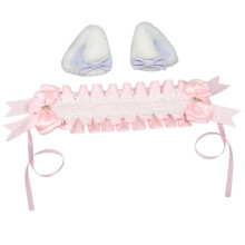 (Pink and blue cordur)Ruffled Lace Trim Headbands Subculture Lacework French Headwear Headwrap Maid Headwear Photography