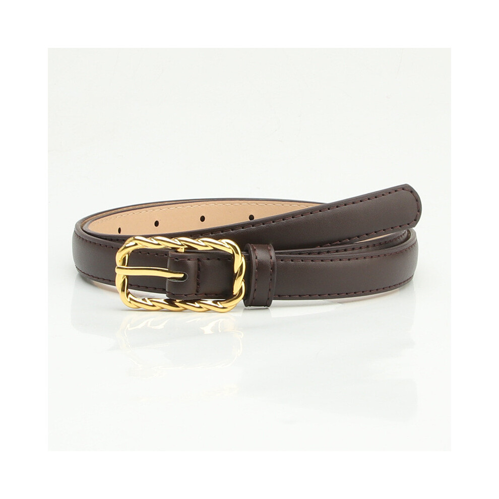 (Brown)Ceinture en cuir PU pour femme boucle alliage veste décorative costume pantalon taille ceinture