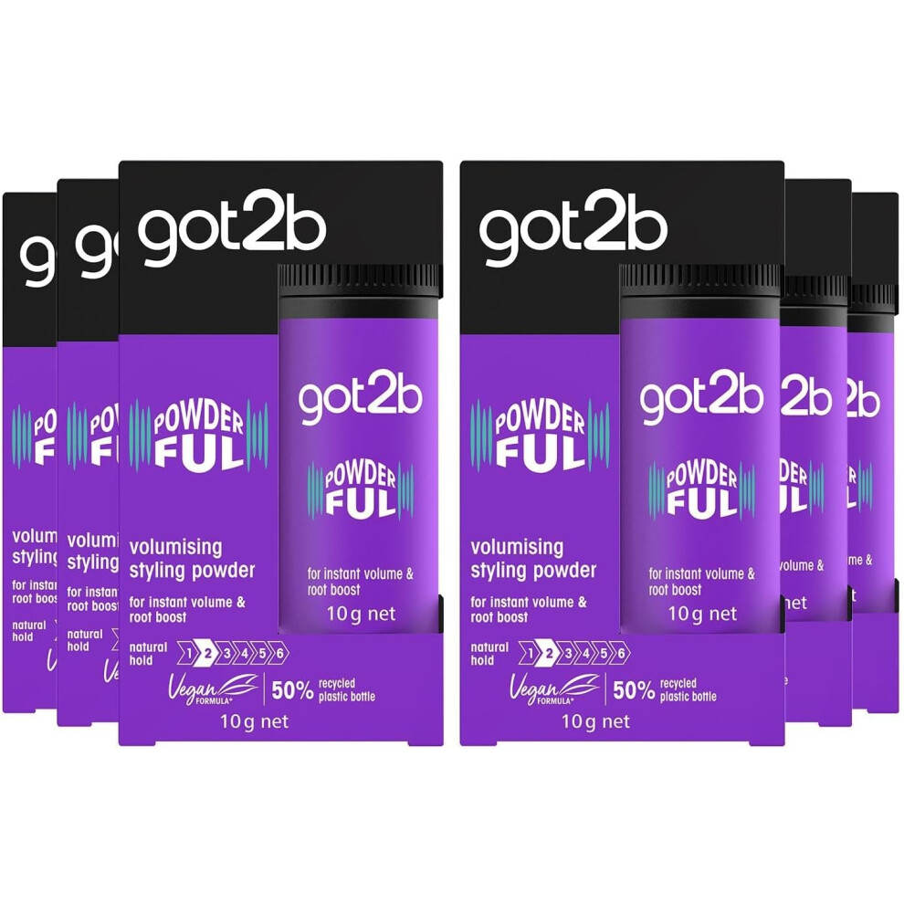 6 x Schwarzkopf Got2b Powder'ful Volumizing Styling Powder 10g