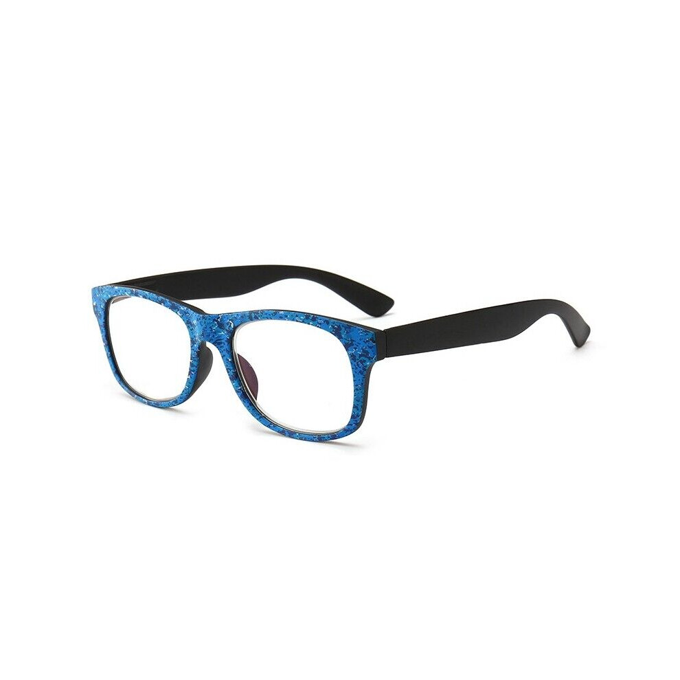 Dark/Blue ( +2.5) Oversized Light Blocking Reading Glasses Women Men +1.0 To +3.5
