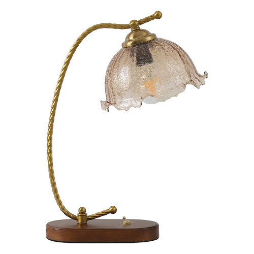 Living And Home Flower-Shaped Glass Table Lamp 2