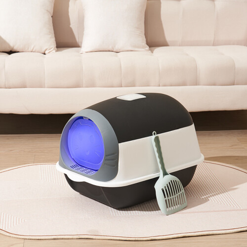 Living And Home Detachable Cat Litter Box with UV sterilizer Lamp