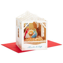 Hallmark Paper Wonder Visningsbart religist popup-julkort (julkrubba)
