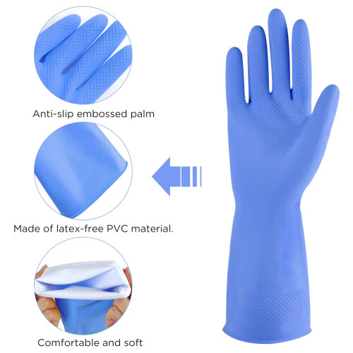 IUCGE Blue Medium Protective Dishwashing Gloves  Pack of 4 1