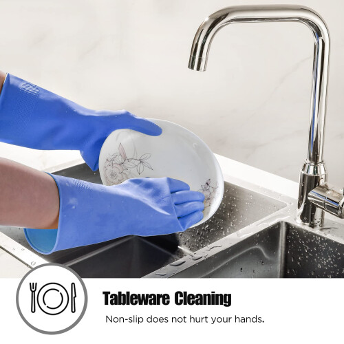 IUCGE Blue Medium Protective Dishwashing Gloves  Pack of 4 2