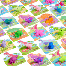 JOYIN 28 Pakketten Valentijnsdag Mochi Squishy Speelgoed Cadeau Kaart voor Kind, 1.5" Kawaii Dinosaurus Mochi