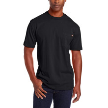 Dickies mens Heavyweight Crew Neck Short Sleeve Tee Henley Shirt Black Small US