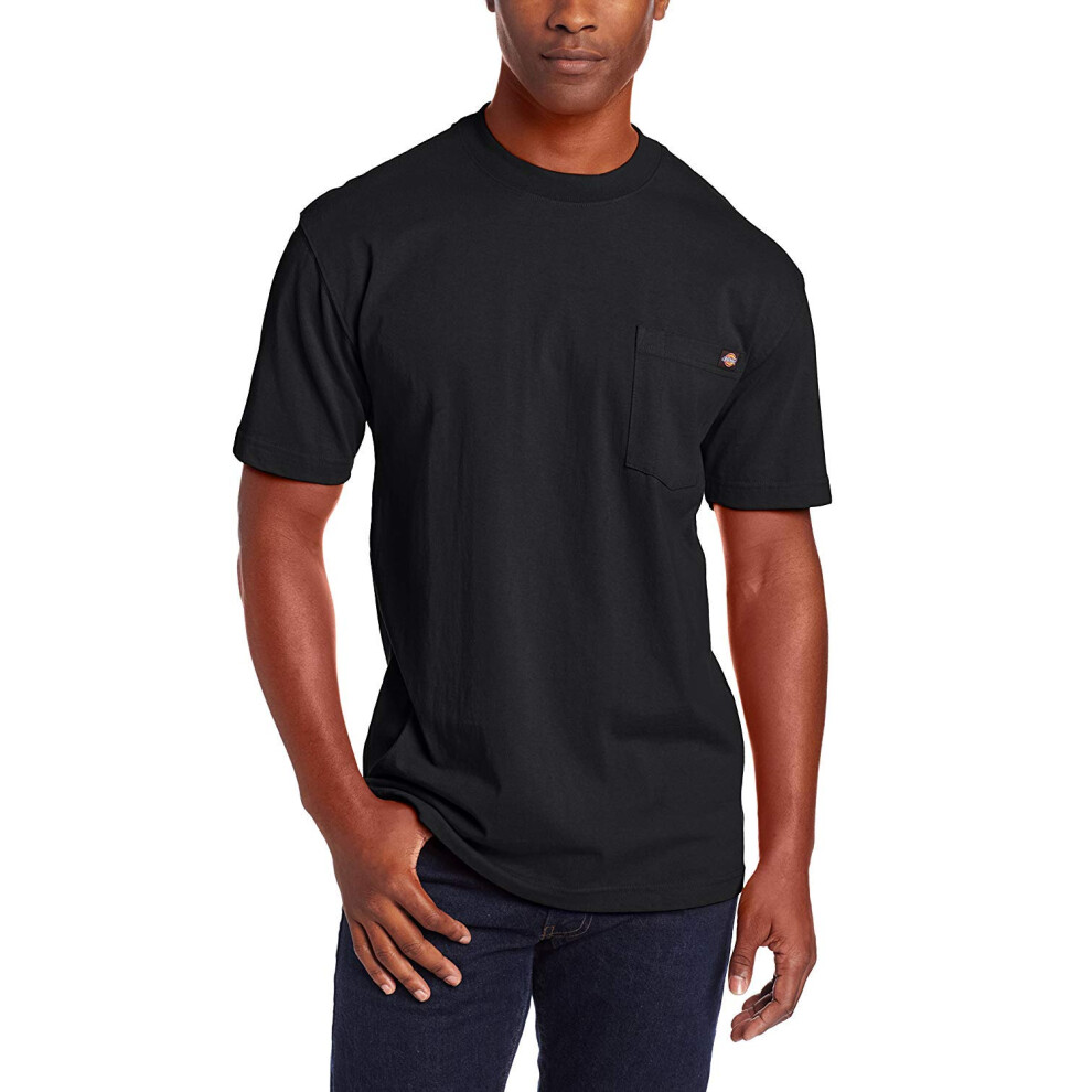 Dickies Mens Heavyweight Crew Neck Short Sleeve Tee Henley Shirt Black Small Us