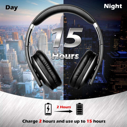 (Argento) August EP650 Cuffie Bluetooth wireless con microfono/Multipoint/NFC Cuffie stereo Bluetooth 4.2 con 2