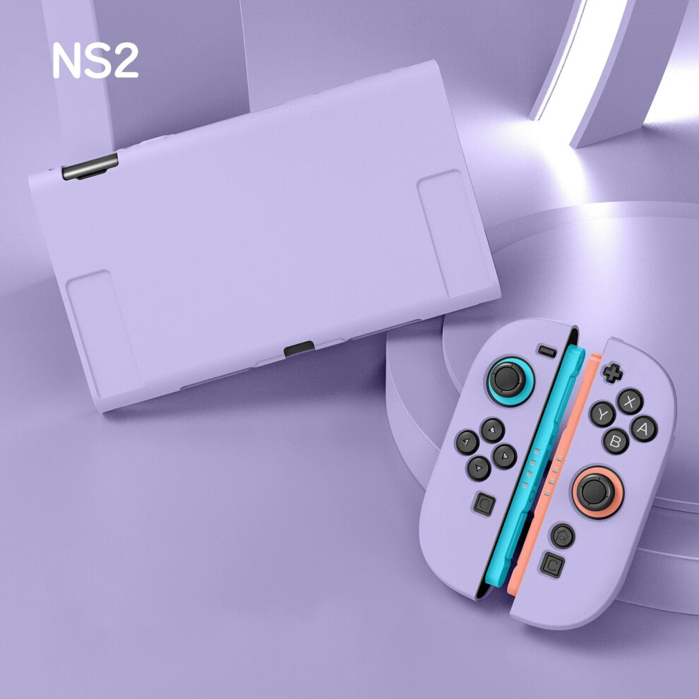 (Purple) For Nintendo Ns2 Switch 2 Soft Tpu Silicone Protective Case Cover Console Uk Purple 6963793418206