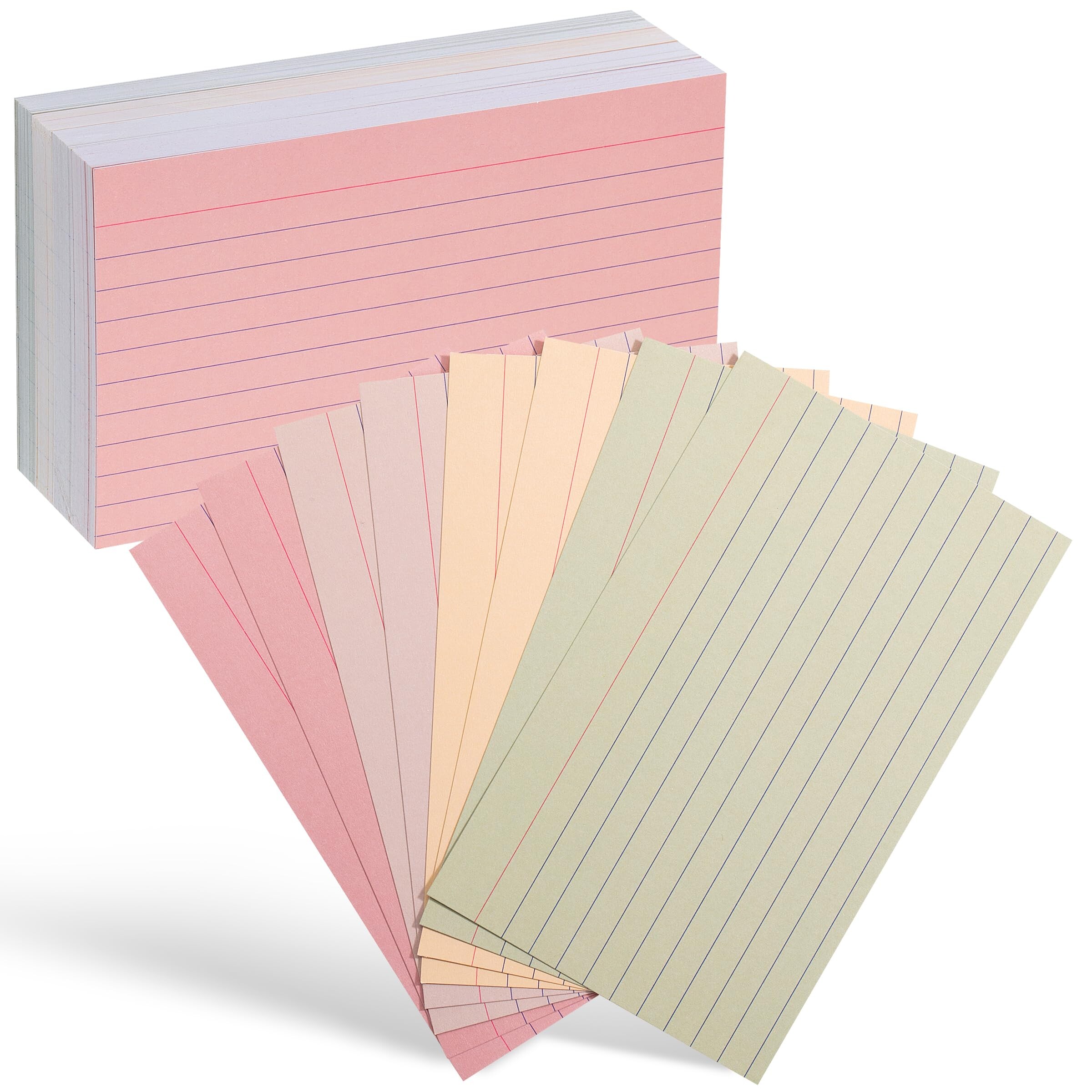 Lot de 300 cartes d'index lignées de 7,6 x 12,7 cm pour études Lot de 300 cartes d'index lignées de 7,6 x 12,7 cm pour études