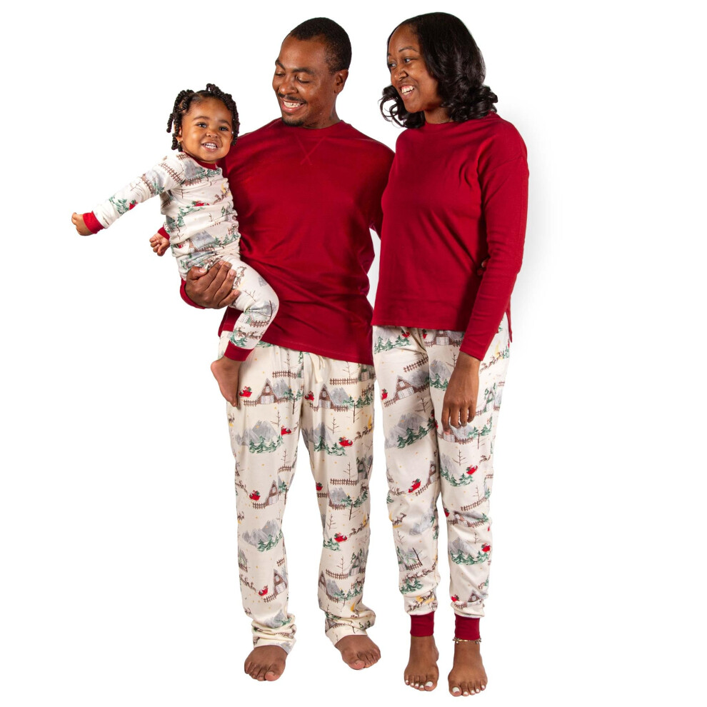 Burt's Bees Baby Baby 2-Piece Family Jammies Matching Holiday Organic Cotton Pajamas  Santa's Sleigh  24 Months